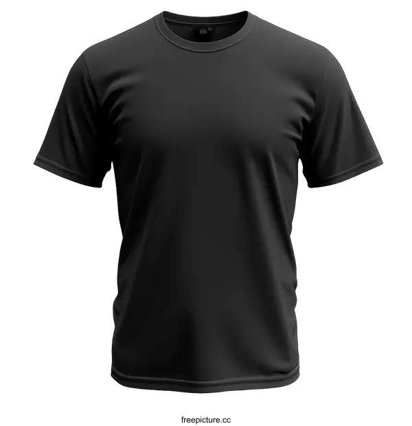 [Transparent Background PNG]Blank Black T-Shirt Mockup