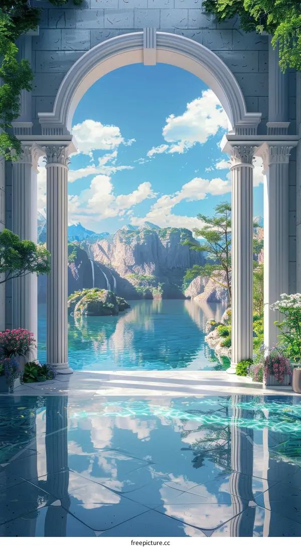 Fantasy Underwater Lake and Floating Island