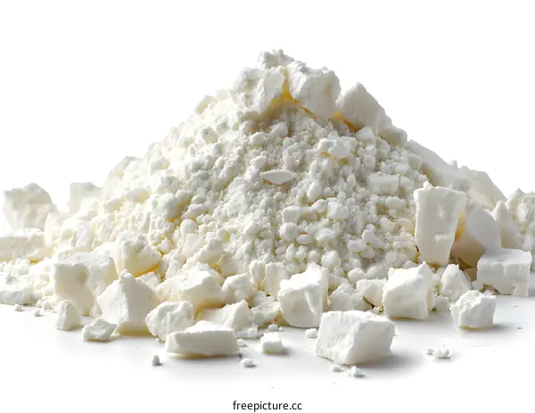 White Powdered Food Ingredient On White Background