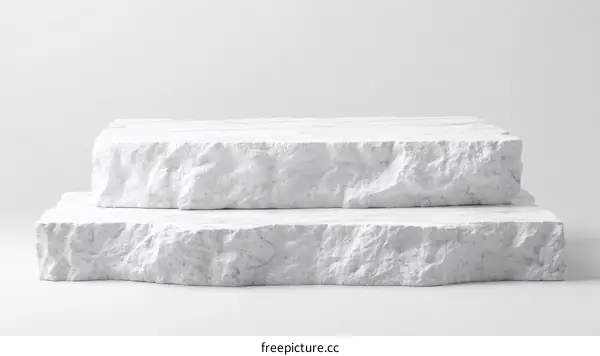 White Stone Steps Minimalist Display Platform