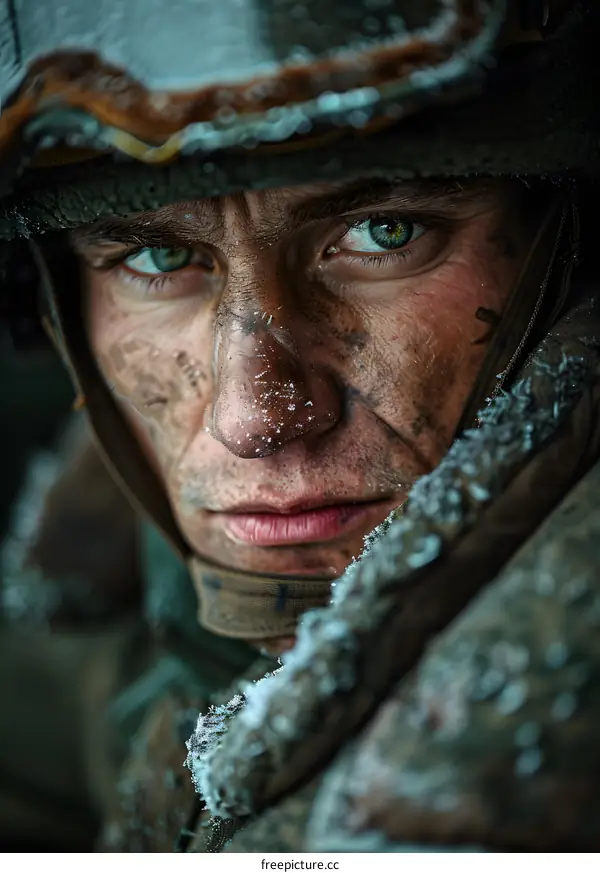 Portrait of a soldier in winter gear