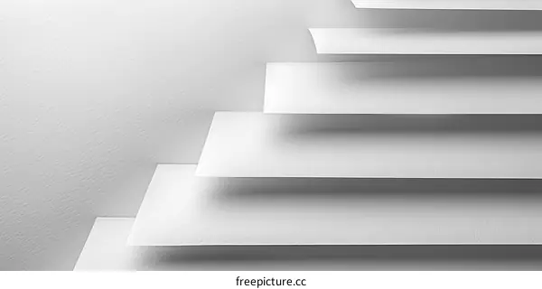 Perspective Stack of White Paper Sheets