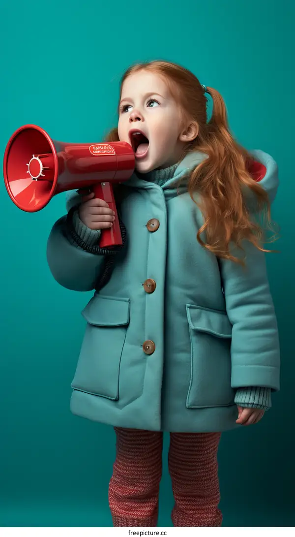 Little Girl Yelling Through Megaphone