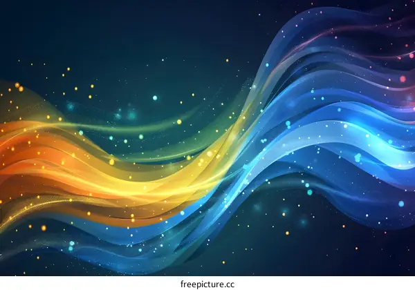Colorful abstract background with glowing waves