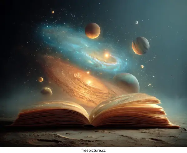 Cosmic Wonders Unveiled by an Open Book