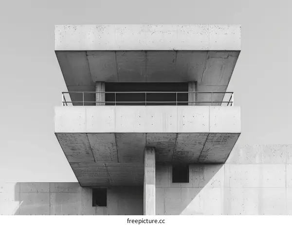 Minimalist Concrete Balcony with Modern Architecture