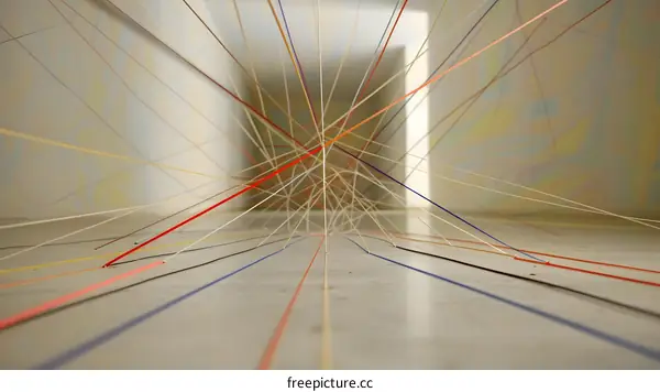 Colorful Strings Installation Art