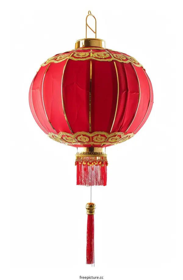 Red Chinese lantern with gold decorations