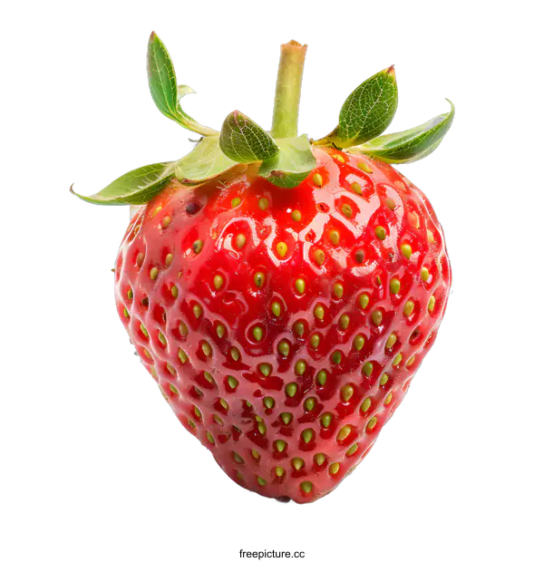 [Transparent Background PNG]Close Up of a Single Fresh Red Strawberry