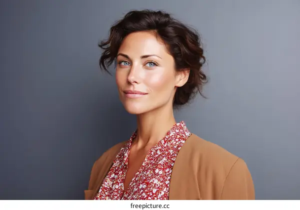 Beautiful Woman Portrait in Fashionable Outfit