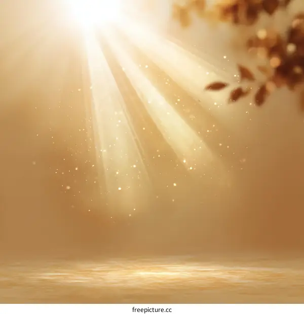 Golden Light Illuminating Empty Stage