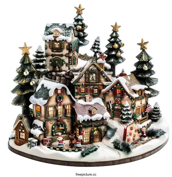 [Transparent Background PNG]Christmas Village Miniature Decor