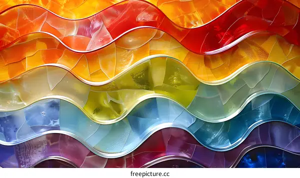 Colorful glass waves texture