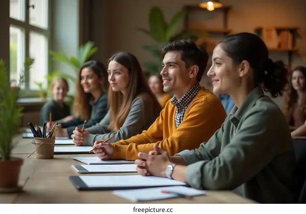 Attentive Students in Art Class