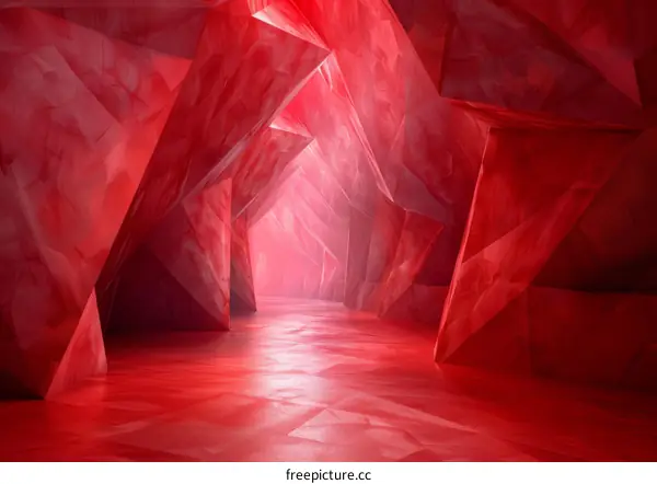 Red Crystal Cave - Futuristic Alien Landscape