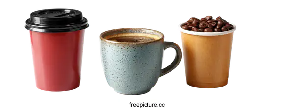 [Transparent Background PNG]Three Different Coffee Cup Styles