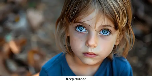Portrait of a young boy with blue eyes