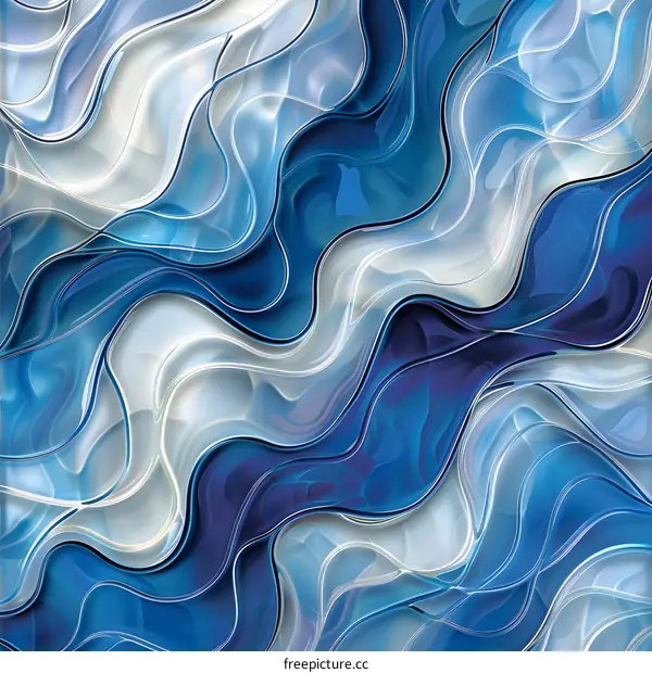 Abstract Blue and White Swirling Pattern
