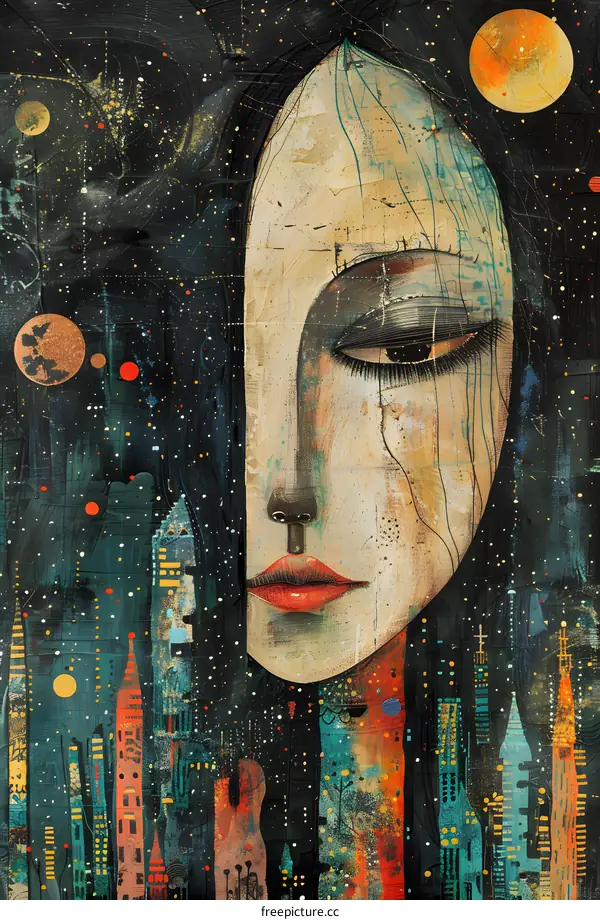 Woman With A City In Her Hair