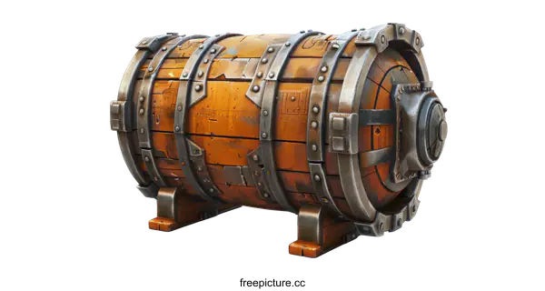 [Transparent Background PNG]Steampunk Barrel on a transparent background
