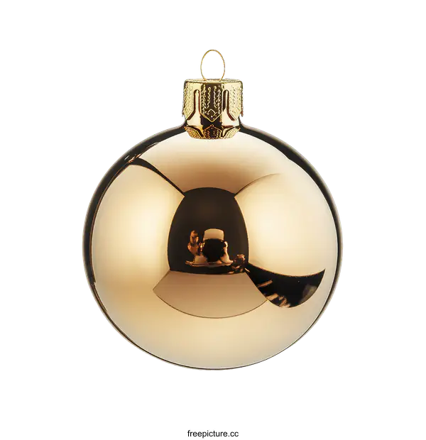 [Transparent Background PNG]Golden Christmas Ornament Sphere