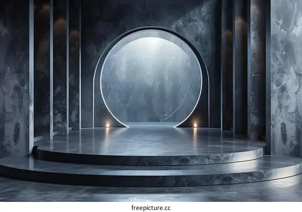 Dark Concrete Architectural Interior Design