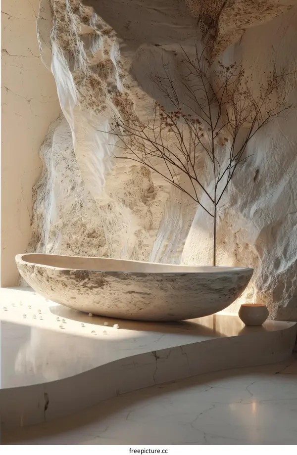 Cave Bathroom with Minimalist Design