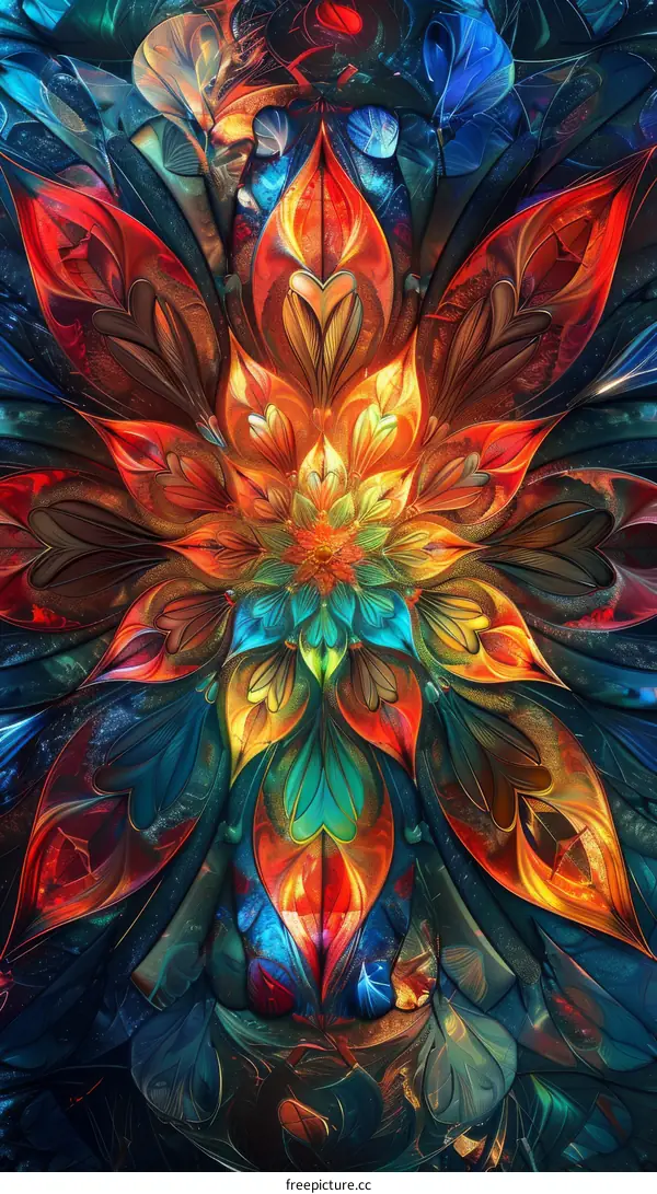 Colorful Fractal Flower