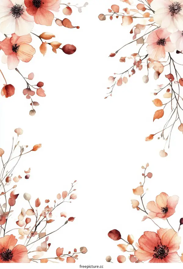 Watercolor Floral Border Design