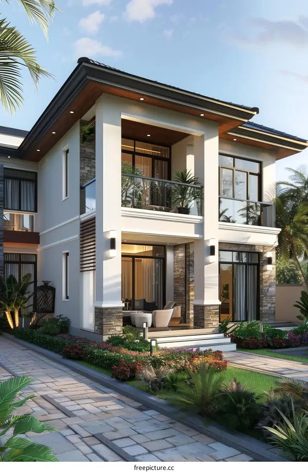 Modern House Exterior Design Illustration