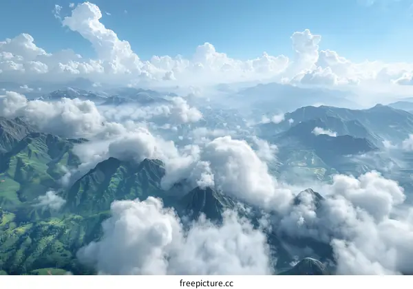 Aerial View of Mountains Covered in Clouds