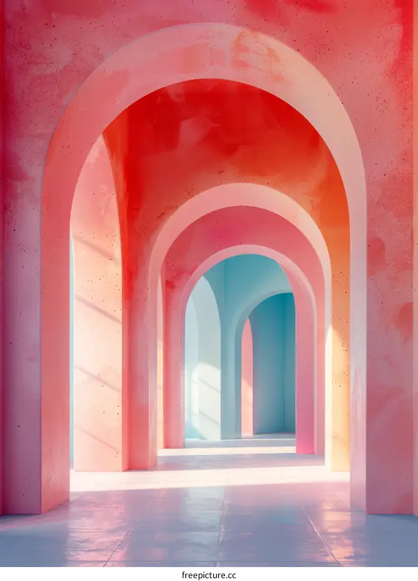 Colorful Archway Corridor Interior Design