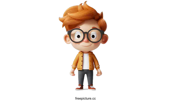 [Transparent Background PNG]3D cartoon character of a boy