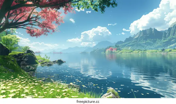 Tranquil Lake in a Picturesque Valley