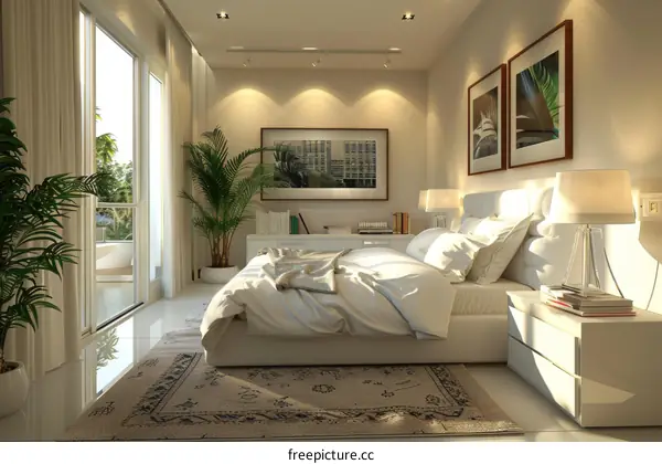 Modern Bedroom Interior Design Illustration