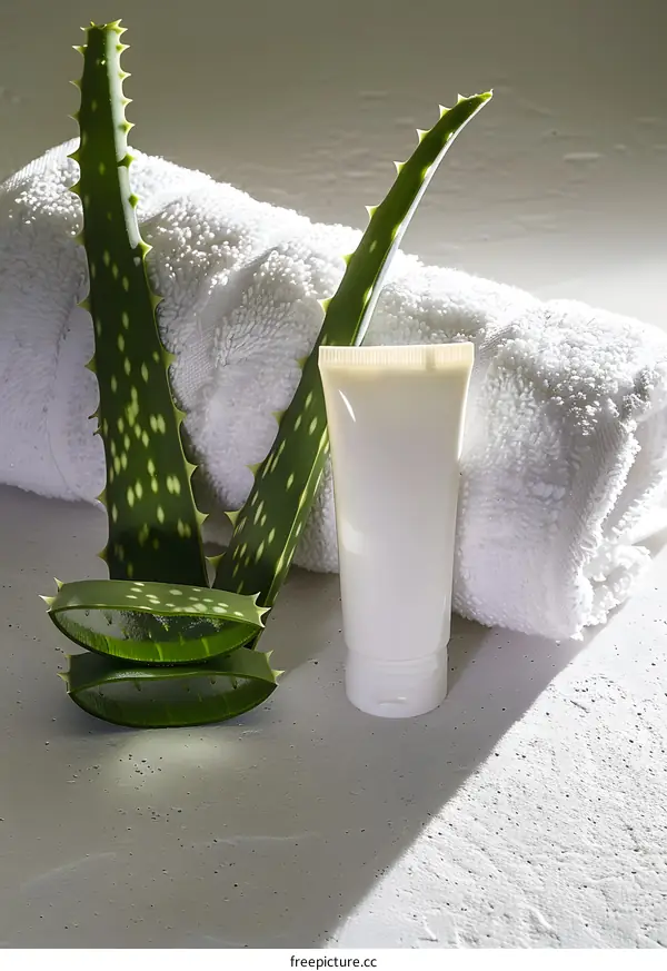 Aloe Vera Gel and Towel Spa Products