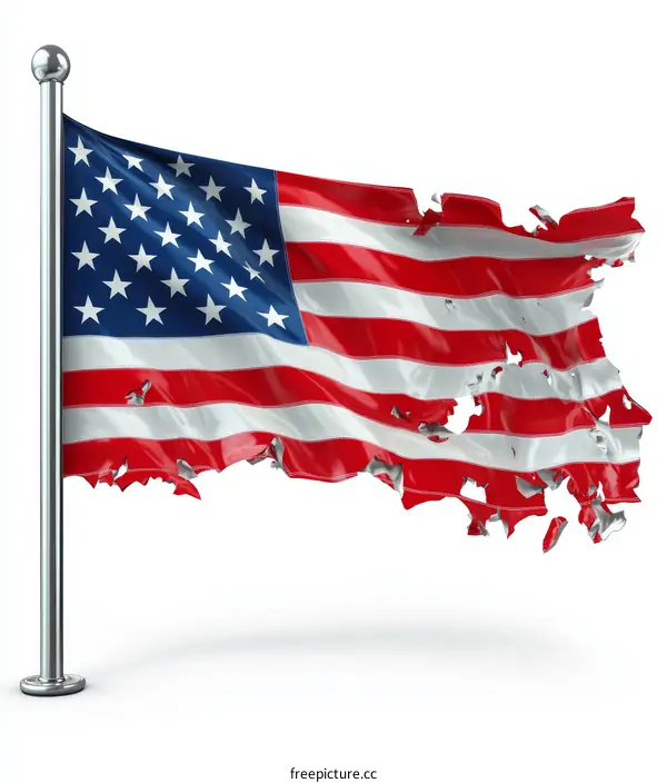 Torn American Flag Illustration
