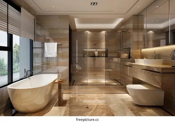 Modern White Marble Bathroom