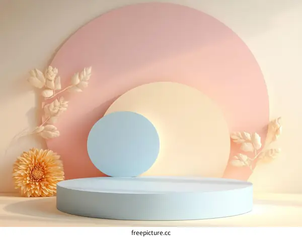Pastel Colors Aesthetic Floral Display Stage