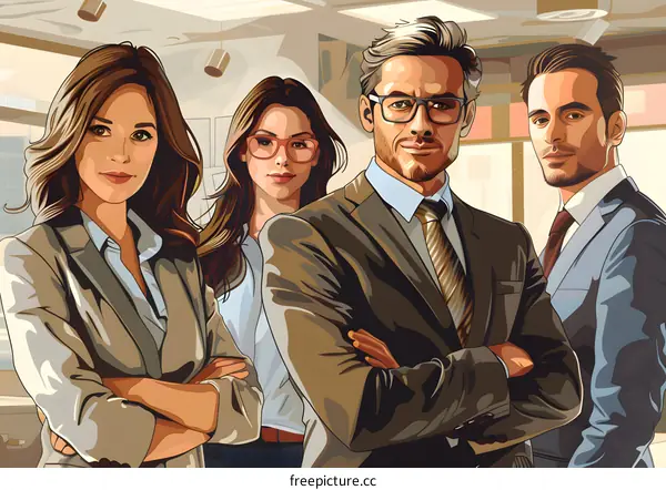 business people standing together