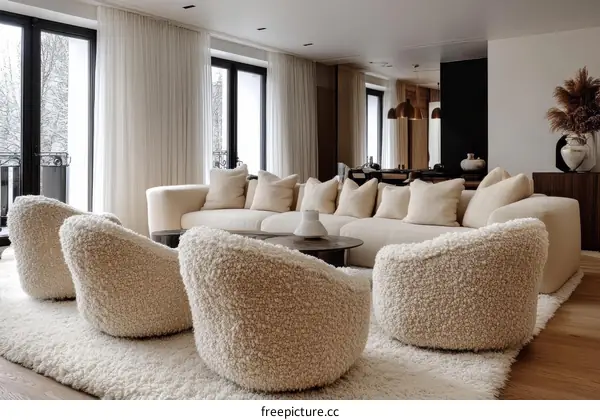Modern Beige Living Room Interior Design