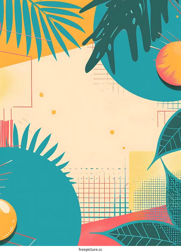 Abstract Summer Background With Tropical Leaves