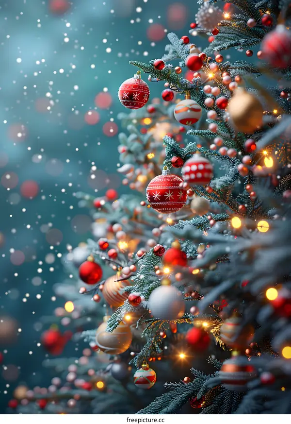 Christmas ornaments on a Christmas tree