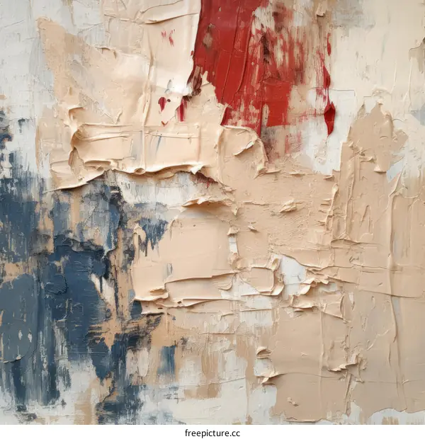 Oil painting with thick layers of paint