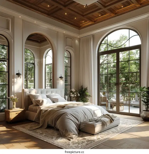 Luxury Bedroom with Large Windows