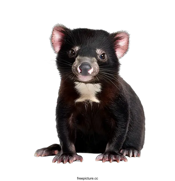 [Transparent Background PNG]Cute Tasmanian Devil Sitting and Looking at the Camera