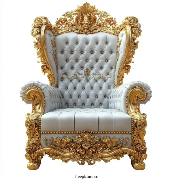 Ornate Gold Throne Chair Illustration