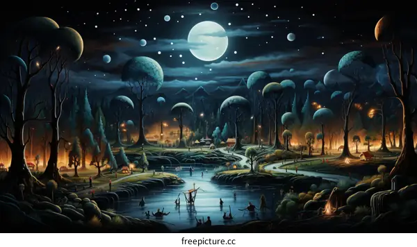 Mystical Moonlight Village
