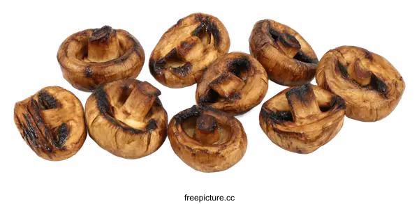[Transparent Background PNG]Roasted Mushroom Food Close-up