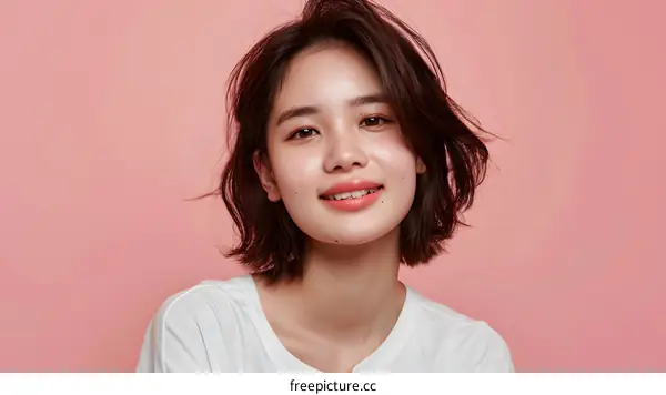 Portrait of a Young Asian Woman Smiling